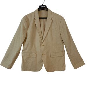 Old Navy Linen Blazer Men's XL Tan Beige Sport Coat Classic Quiet Luxury